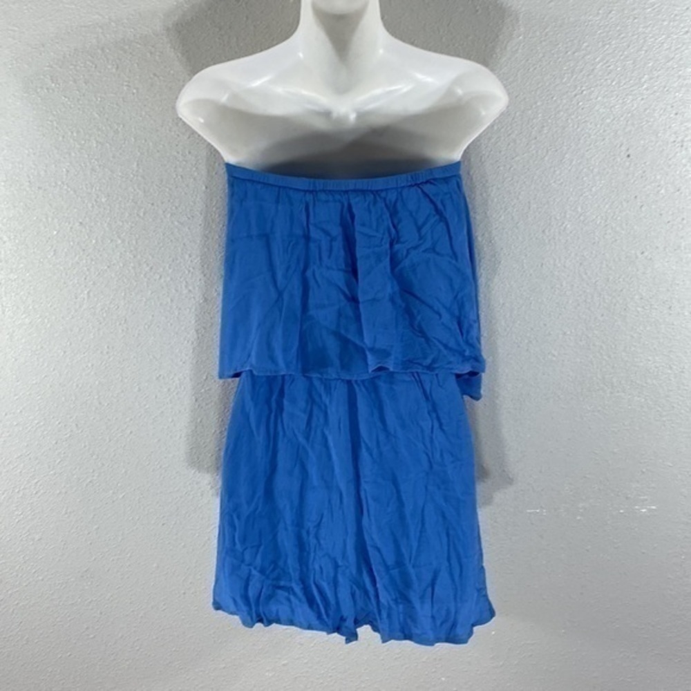 SMYM Thelma Italian Blue crepe popover romper - Picture 10 of 11
